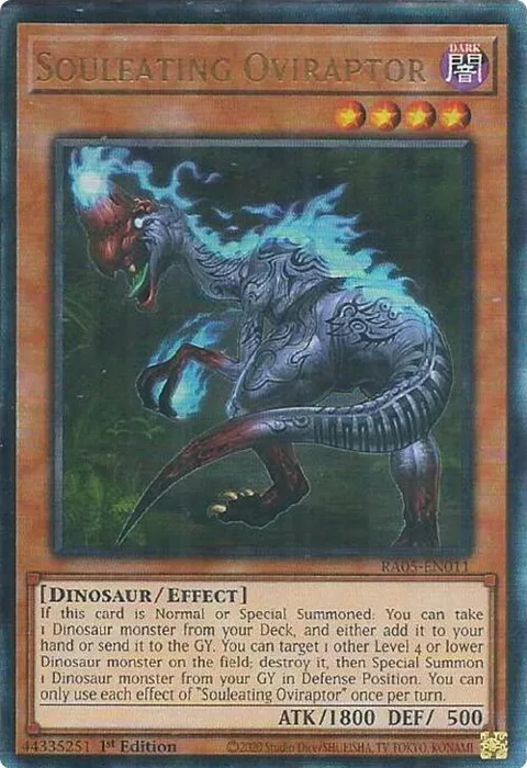 Souleating Oviraptor Prismatic Ultimate Rare RA05-EN011 Yu-Gi-Oh card from Rarity Collection 5