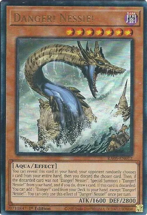 Danger! Nessie! Prismatic Ultimate Rare RA05-EN012 Yu-Gi-Oh card from Rarity Collection 5