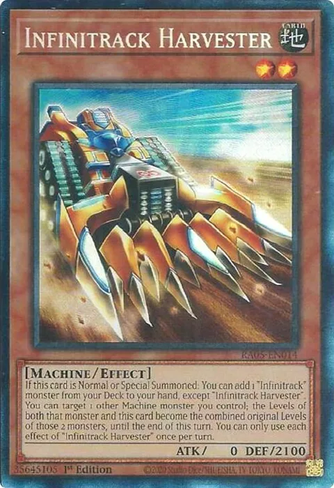 Infinitrack Harvester Prismatic Collector's Rare RA05-EN014 Yu-Gi-Oh card from Rarity Collection 5
