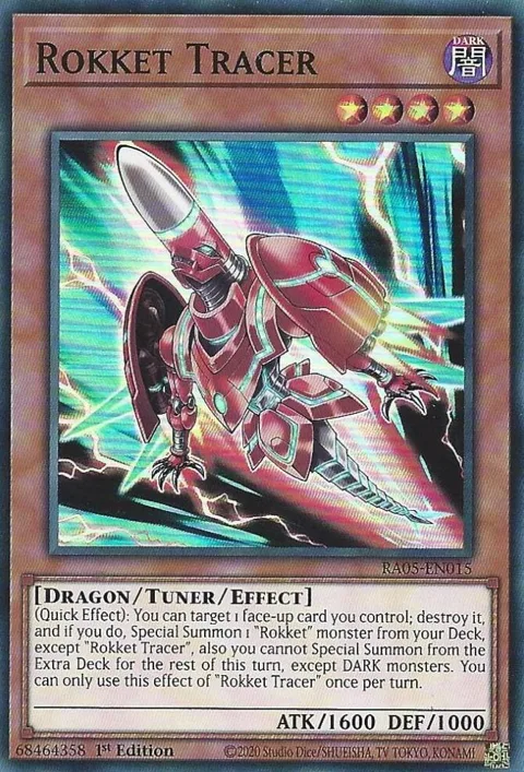 Rokket Tracer RA05-EN015 Yu-Gi-Oh card from Rarity Collection 5
