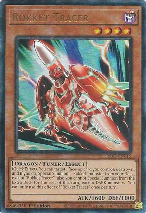Rokket Tracer Prismatic Ultimate Rare RA05-EN015 Yu-Gi-Oh card from Rarity Collection 5