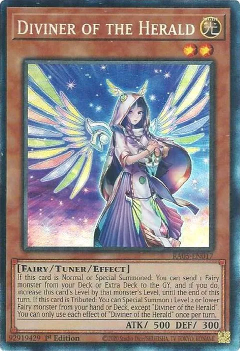 Diviner of the Herald Prismatic Collector's Rare RA05-EN017 Yu-Gi-Oh card from Rarity Collection 5