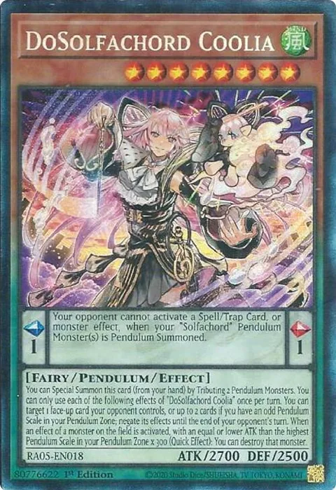 DoSolfachord Coolia Prismatic Collector's Rare RA05-EN018 Yu-Gi-Oh card from Rarity Collection 5