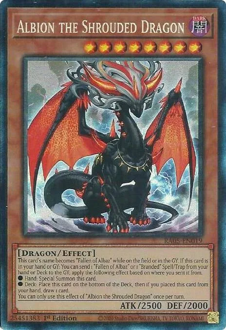 Albion the Shrouded Dragon Prismatic Collector's Rare RA05-EN019 Yu-Gi-Oh card from Rarity Collection 5
