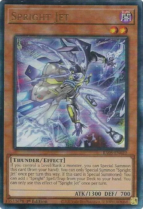 Spright Jet Prismatic Ultimate Rare RA05-EN022 Yu-Gi-Oh card from Rarity Collection 5