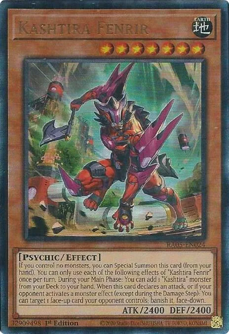 Kashtira Fenrir Prismatic Ultimate Rare RA05-EN024 Yu-Gi-Oh card from Rarity Collection 5