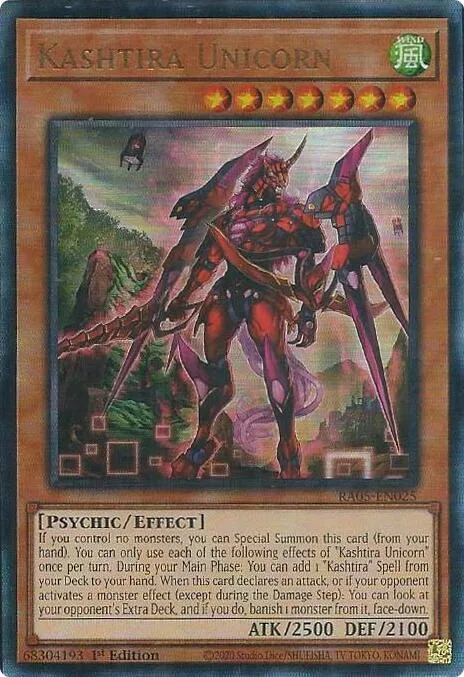 Kashtira Unicorn Prismatic Ultimate Rare RA05-EN025 Yu-Gi-Oh card from Rarity Collection 5