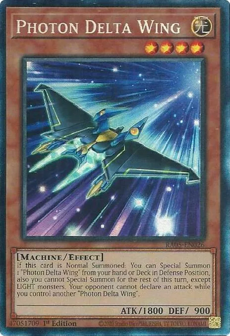 Photon Delta Wing Prismatic Collector's Rare RA05-EN026 Yu-Gi-Oh card from Rarity Collection 5