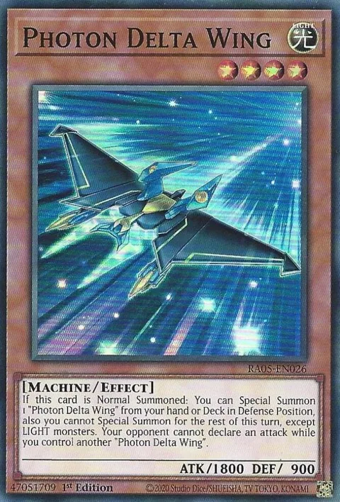 Photon Delta Wing RA05-EN026 Yu-Gi-Oh card from Rarity Collection 5