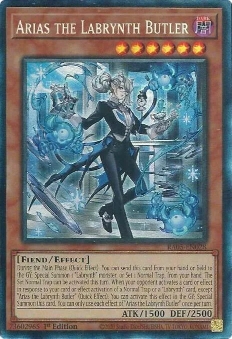 Arias the Labrynth Butler Prismatic Collector's Rare RA05-EN028 Yu-Gi-Oh card from Rarity Collection 5
