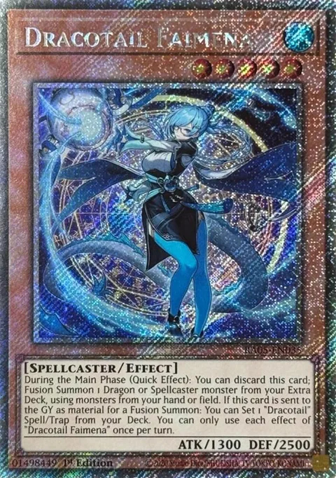 Dracotail Faimena Platinum Secret Rare RA05-EN035 Yu-Gi-Oh card from Rarity Collection 5