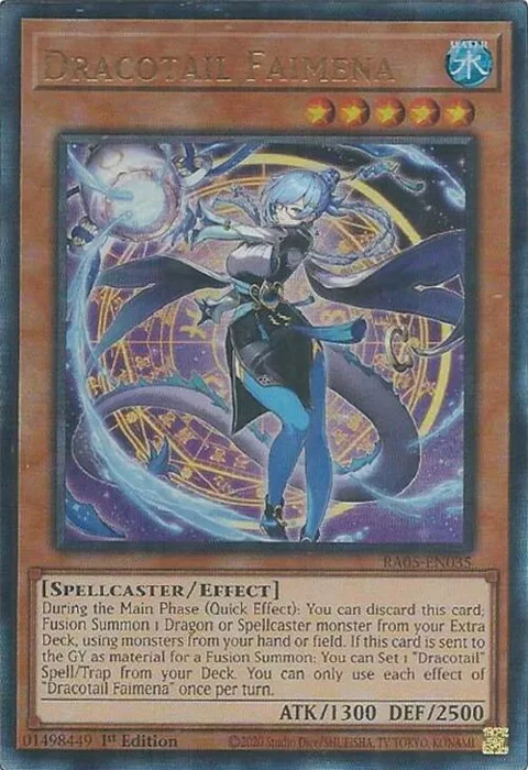Dracotail Faimena Prismatic Ultimate Rare RA05-EN035 Yu-Gi-Oh card from Rarity Collection 5