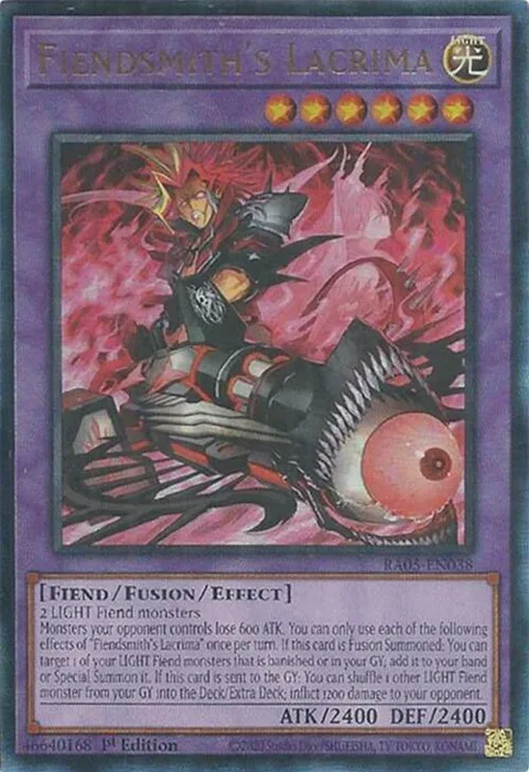 Fiendsmith's Lacrima Prismatic Ultimate Rare RA05-EN038 Yu-Gi-Oh card from Rarity Collection 5