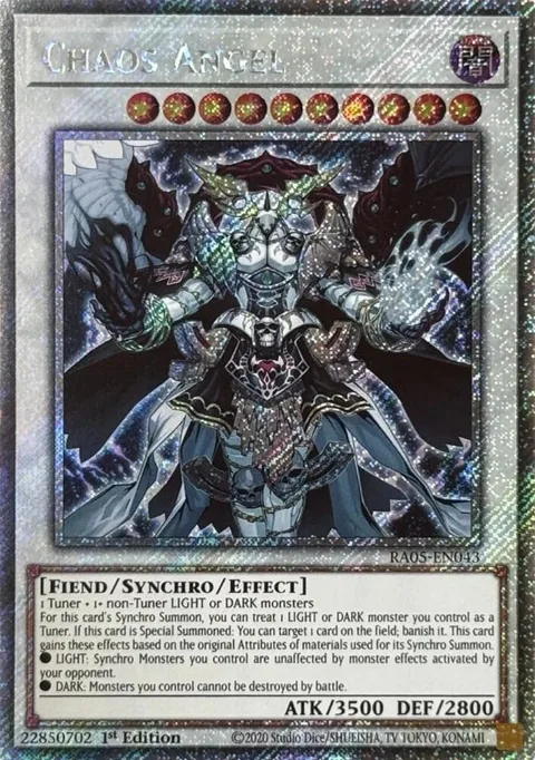 Chaos Angel Platinum Secret Rare RA05-EN043 Yu-Gi-Oh card from Rarity Collection 5