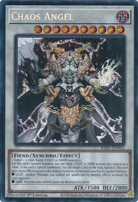 Chaos Angel Secret Rare RA05-EN043 Yu-Gi-Oh card from Rarity Collection 5