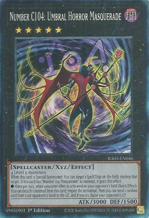Number C104: Umbral Horror Masquerade Prismatic Collector's Rare RA05-EN046 Yu-Gi-Oh card from Rarity Collection 5