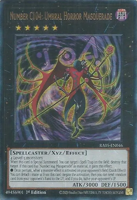 Number C104: Umbral Horror Masquerade Prismatic Ultimate Rare RA05-EN046 Yu-Gi-Oh card from Rarity Collection 5