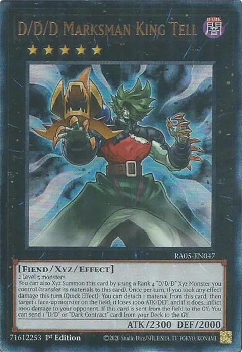 D/D/D Marksman King Tell Prismatic Ultimate Rare RA05-EN047 Yu-Gi-Oh card from Rarity Collection 5