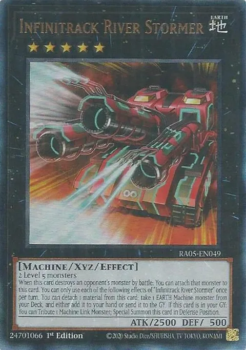 Infinitrack River Stormer Prismatic Ultimate Rare RA05-EN049 Yu-Gi-Oh card from Rarity Collection 5