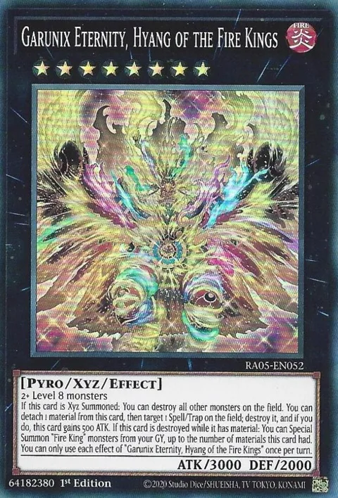Garunix Eternity, Hyang of the Fire Kings RA05-EN052 Yu-Gi-Oh card from Rarity Collection 5
