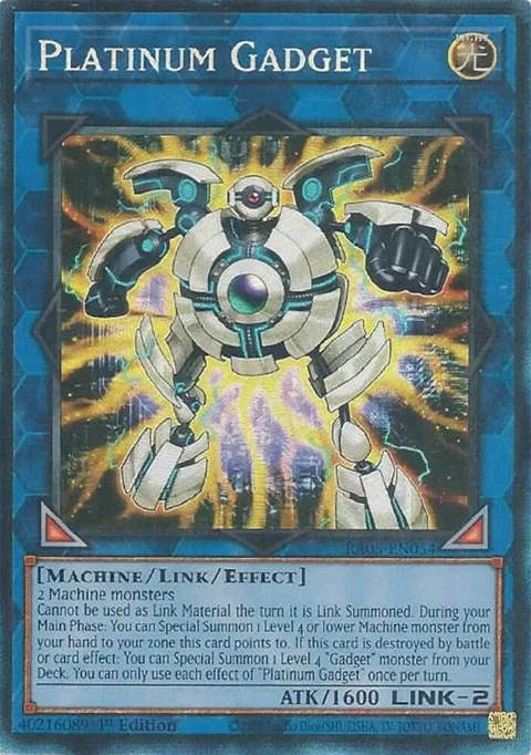 Platinum Gadget Prismatic Collector's Rare RA05-EN054 Yu-Gi-Oh card from Rarity Collection 5