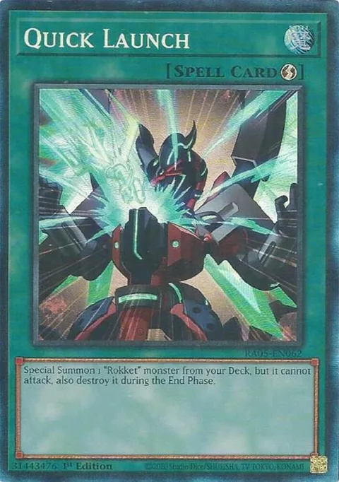 Quick Launch Prismatic Collector's Rare RA05-EN062 Yu-Gi-Oh card from Rarity Collection 5