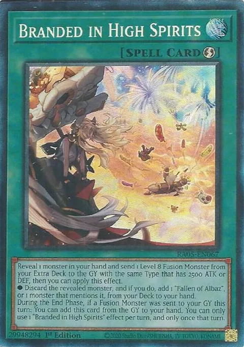 Branded in High Spirits Prismatic Collector's Rare RA05-EN067 Yu-Gi-Oh card from Rarity Collection 5