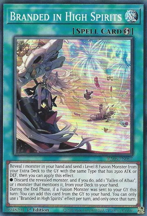 Branded in High Spirits RA05-EN067 Yu-Gi-Oh card from Rarity Collection 5