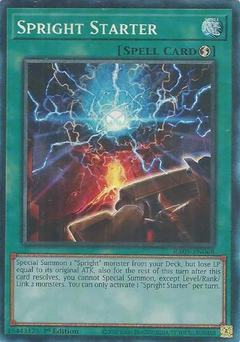Spright Starter Prismatic Collector's Rare RA05-EN068 Yu-Gi-Oh card from Rarity Collection 5