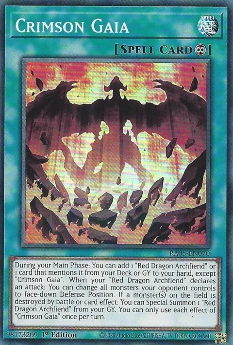Crimson Gaia RA05-EN070 Yu-Gi-Oh card from Rarity Collection 5