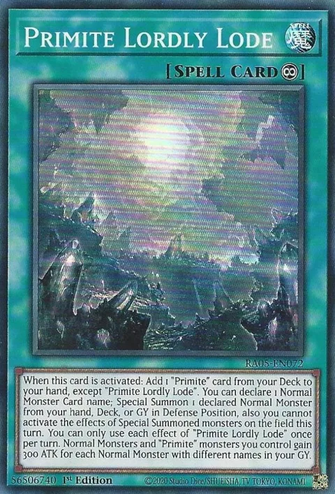 Primite Lordly Lode RA05-EN072 Yu-Gi-Oh card from Rarity Collection 5