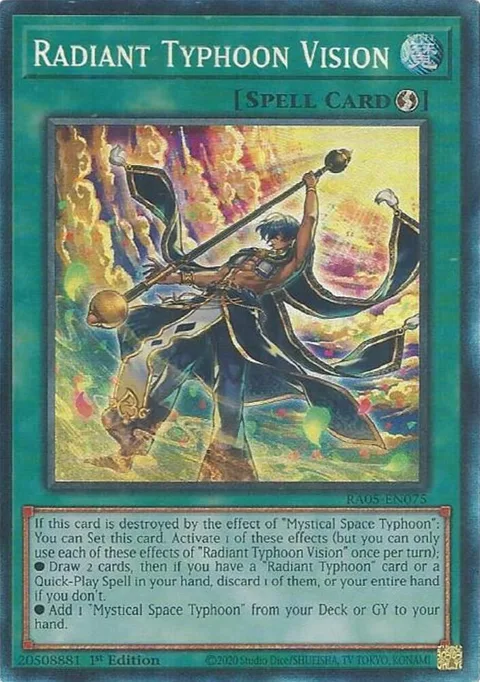 Radiant Typhoon Vision Prismatic Collector's Rare RA05-EN075 Yu-Gi-Oh card from Rarity Collection 5