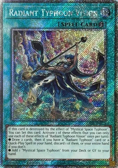 Radiant Typhoon Vision Platinum Secret Rare RA05-EN075 Yu-Gi-Oh card from Rarity Collection 5