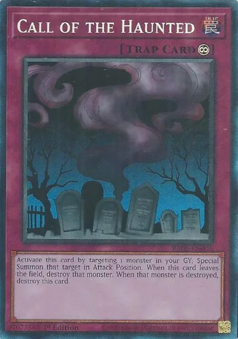 Call of the Haunted Prismatic Collector's Rare RA05-EN076 Yu-Gi-Oh card from Rarity Collection 5