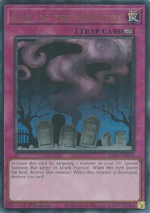 Call of the Haunted Prismatic Ultimate Rare RA05-EN076 Yu-Gi-Oh card from Rarity Collection 5