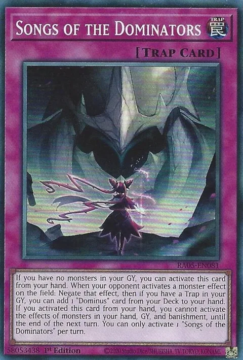 Songs of the Dominators RA05-EN081 Yu-Gi-Oh card from Rarity Collection 5