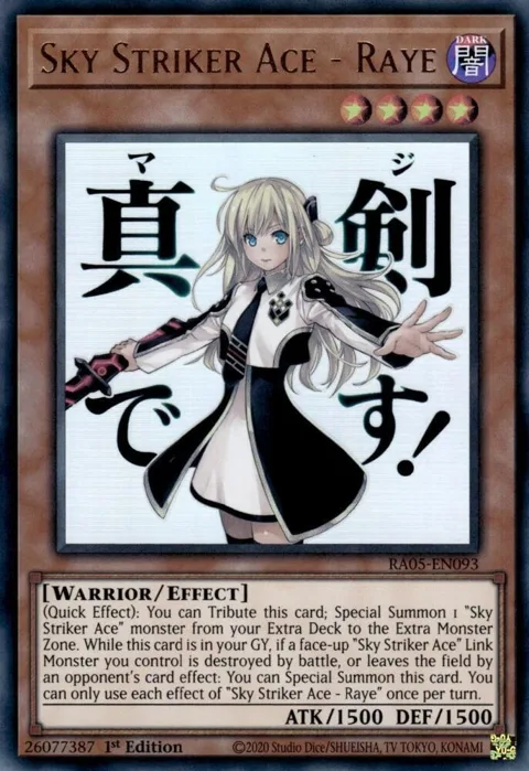Sky Striker Ace - Raye RA05-EN093 Yu-Gi-Oh card from Rarity Collection 5