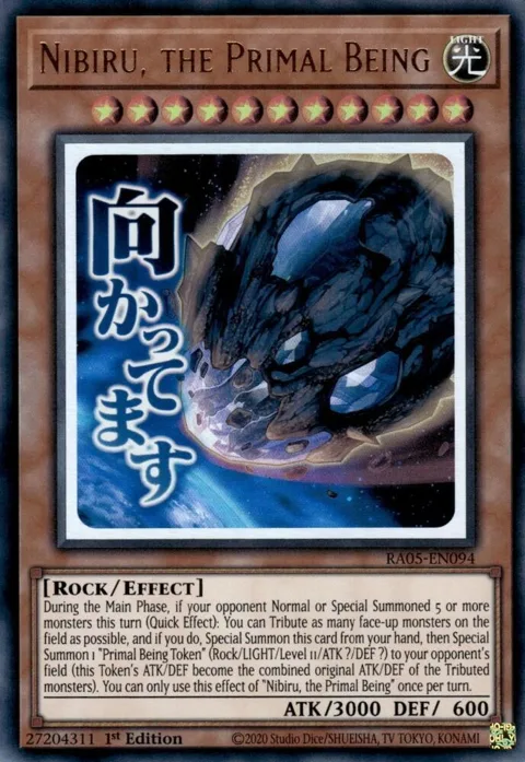 Nibiru, the Primal Being RA05-EN094 Yu-Gi-Oh card from Rarity Collection 5