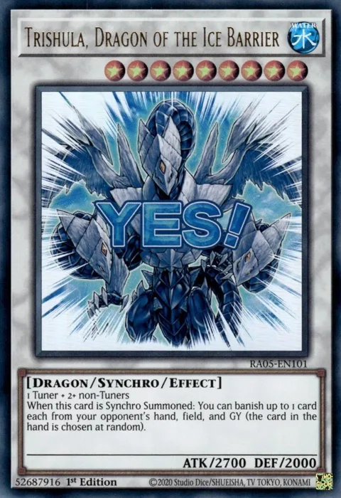 Trishula, Dragon of the Ice Barrier RA05-EN101 Yu-Gi-Oh card from Rarity Collection 5