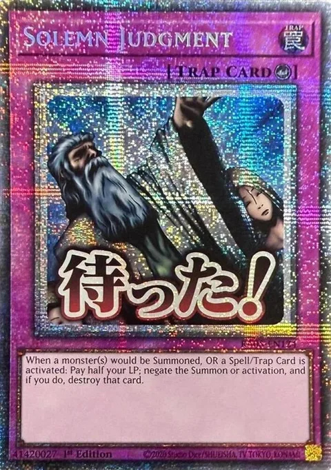 Solemn Judgment Starlight Rare RA05-EN124 Yu-Gi-Oh card from Rarity Collection 5