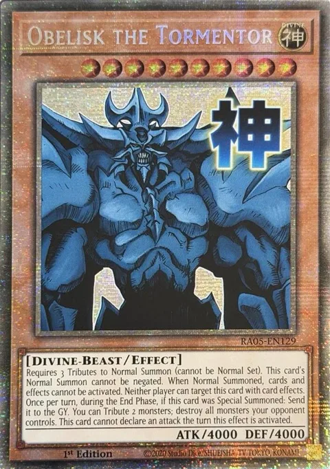 Obelisk the Tormentor Starlight Rare RA05-EN129 Yu-Gi-Oh card from Rarity Collection 5