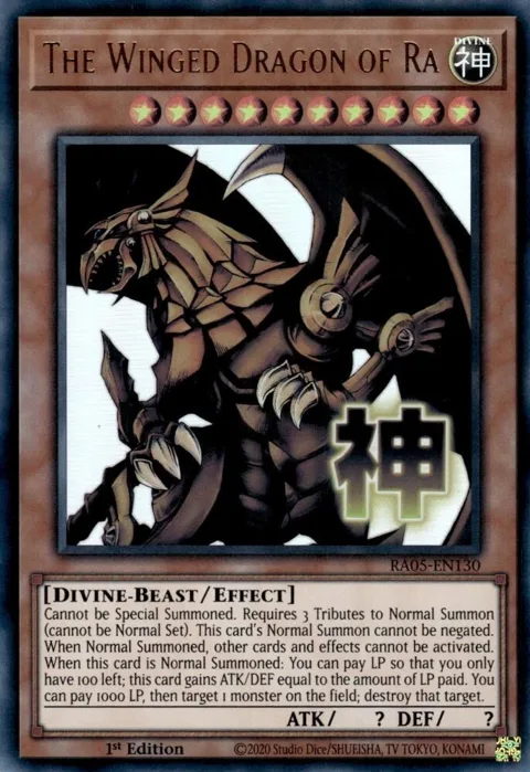 The Winged Dragon of Ra RA05-EN130 Yu-Gi-Oh card from Rarity Collection 5