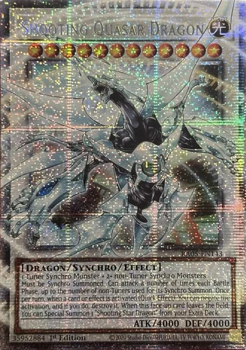 Shooting Quasar Dragon Starlight Rare RA05-EN143 Yu-Gi-Oh card from Rarity Collection 5