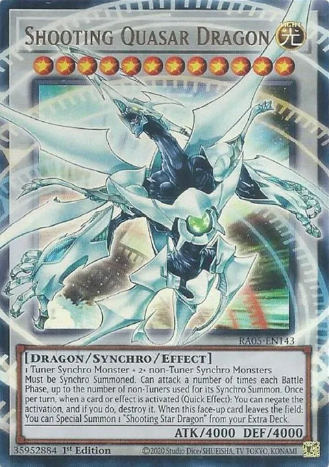Shooting Quasar Dragon RA05-EN143 Yu-Gi-Oh card from Rarity Collection 5