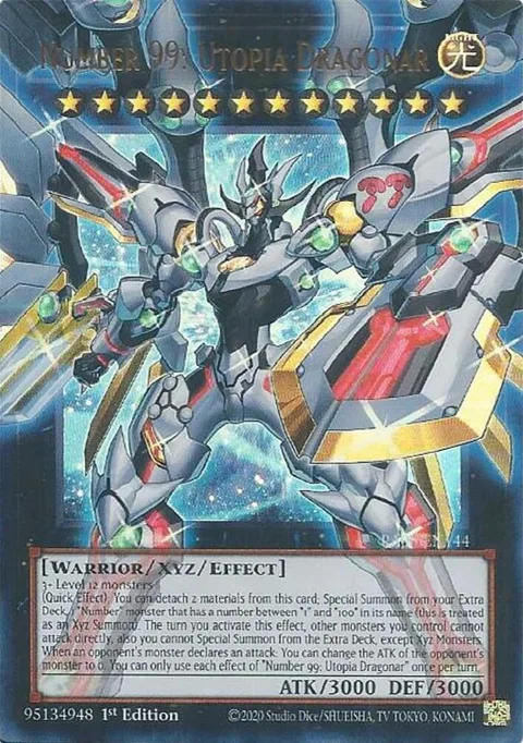 Number 99: Utopia Dragonar RA05-EN144 Yu-Gi-Oh card from Rarity Collection 5