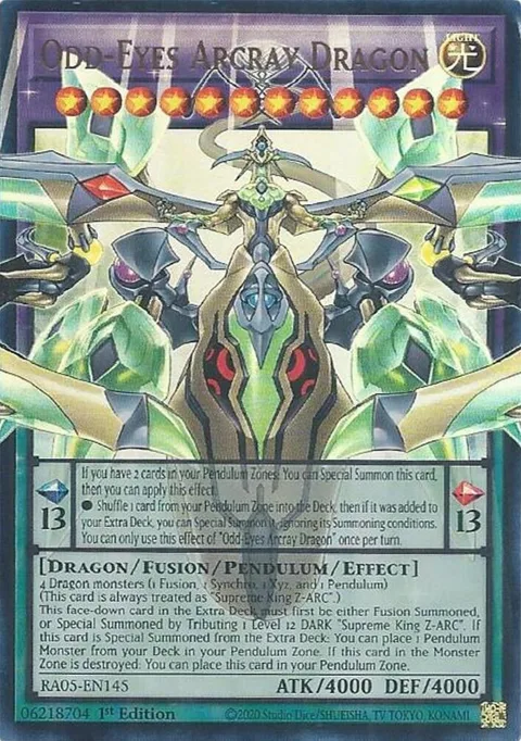 Odd-Eyes Arcray Dragon RA05-EN145 Yu-Gi-Oh card from Rarity Collection 5