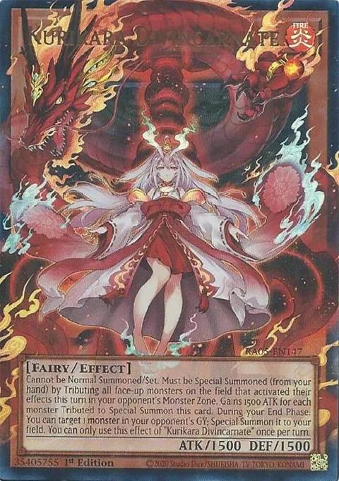Kurikara Divincarnate RA05-EN147 Yu-Gi-Oh card from Rarity Collection 5