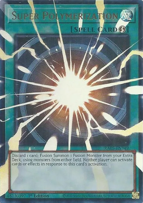 Super Polymerization RA05-EN149 Yu-Gi-Oh card from Rarity Collection 5