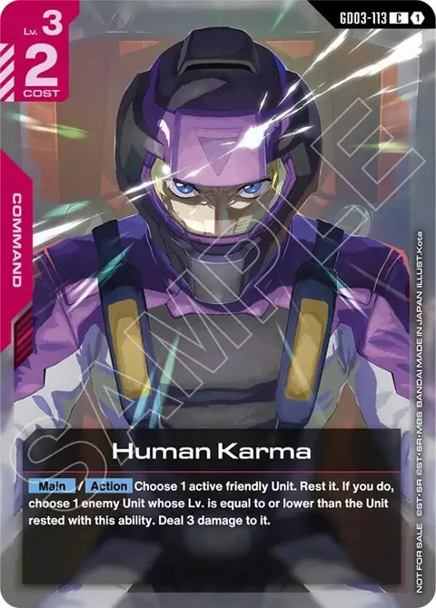 Human Karma Store Tournament Participant Pack 04 GD03-113 Gundam card from Gundam Promotional Cards