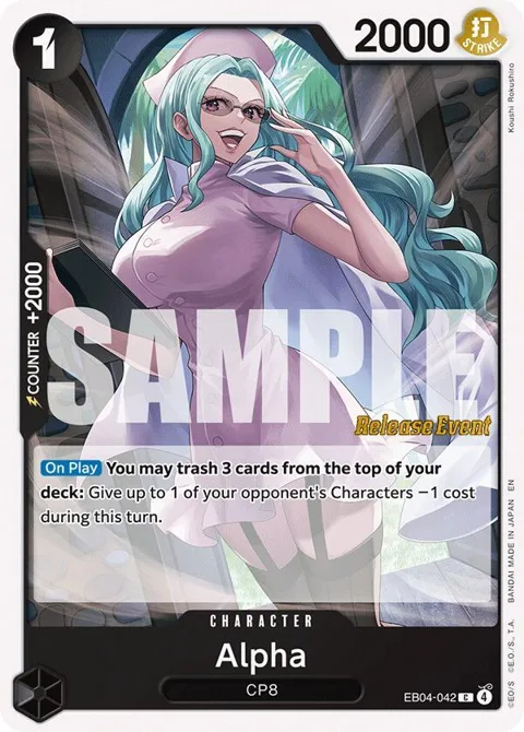 Alpha EB04-042 Pre-Release One Piece card from Adventure on Kami's Island Release Event Cards